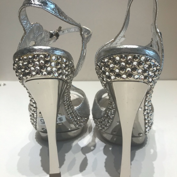 Claudio Merazzi silver double platform crystals - Picture 4 of 6
